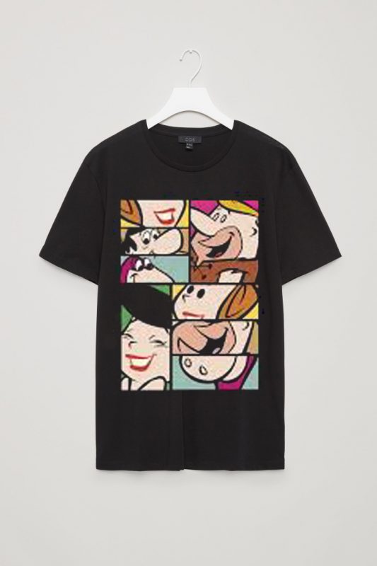 The Flintstones Cartoon Squares Kids’ T-Shirt – Black – donefashion.com