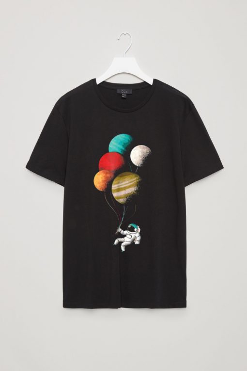 Cosmonaut Space Planet Moon Balloon Tee