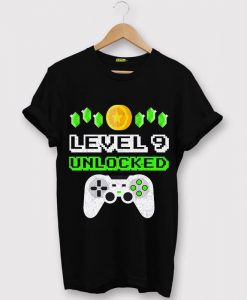 Funny 9 Year Old Gamer Birthday Black T-Shirt