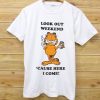 Garfield Look Out White Tees