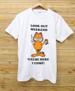 Garfield Look Out White Tees