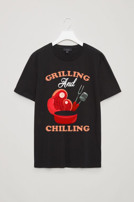 Grilling And Chilling Black Tshirts