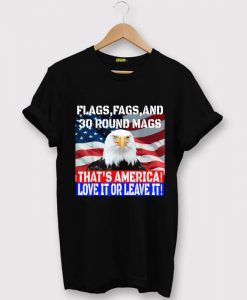 Love It Or Leave It Tshirt America USA Flag with Eagle Tshirts