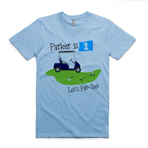 PARKER IS LETS PAR BLUE AQUA T-shirt