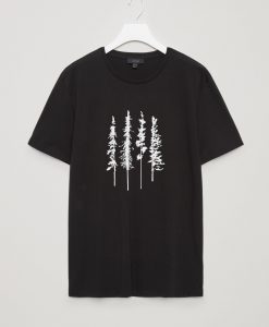 Skinny Pine Trees Black T-Shirt
