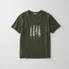 Skinny Pine Trees Green Army T-Shirt