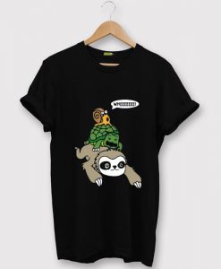 Sloth Turtle Snail Piggyback T Shirt