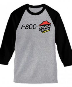 1-800-pizza hut baseball grey t shirts