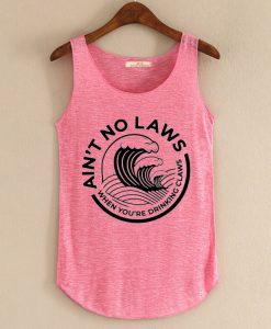 Ain't No Laws unisex pink tank top