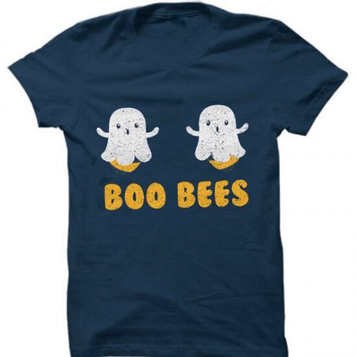 Boo Bees Funny Halloween Blue Naval T-Shirt