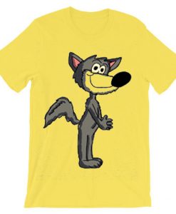 Cartoon Wolf T Shirt Yellow