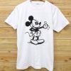 Classic Mickey Mouse Sketch White T Shirt