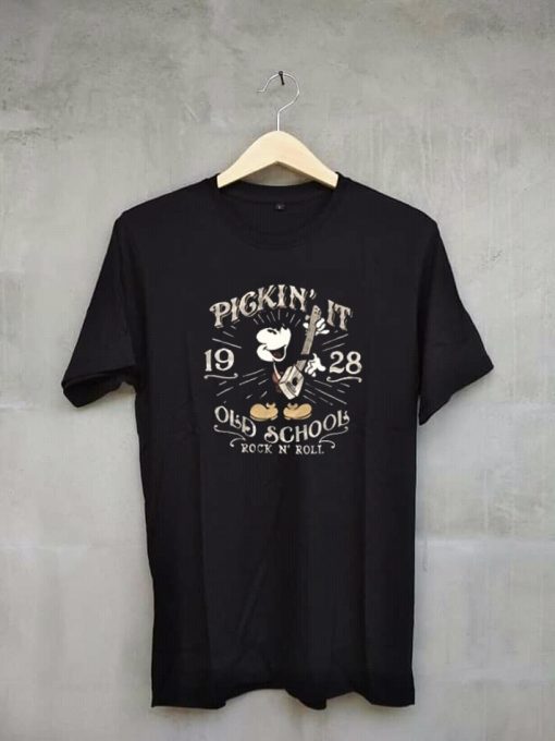 Disney Mickey Mouse Old School Rock N’ Roll T Shirt Black