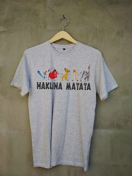 Disney The Lion King Hakuna Matata Unisex adult T shirt Grey