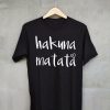 EGELEXY Hakuna Matata Letter Printed BlackShirt