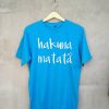 EGELEXY Hakuna Matata Letter Printed Blue Shirt
