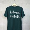 EGELEXY Hakuna Matata Letter Printed Green Shirt