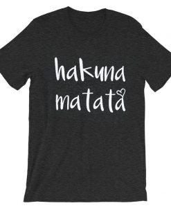 EGELEXY Hakuna Matata Letter Printed Grey Asphalt Shirt