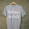 EGELEXY Hakuna Matata Letter Printed Grey Shirt