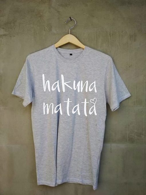 EGELEXY Hakuna Matata Letter Printed Grey Shirt
