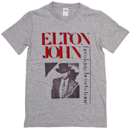 Elton John Breaking Hearts T Shirt Grey