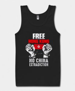 Free Hong Kong No China Extradiction Black tank top