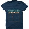 Funny Carpenter Hourly Rate Tshirt Blue