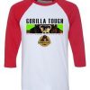 Gorilla Tough white baseball red sleeves shirts