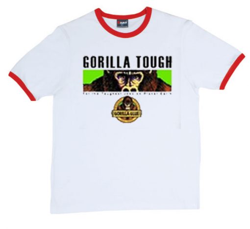 Gorilla Tough white red ringer tees