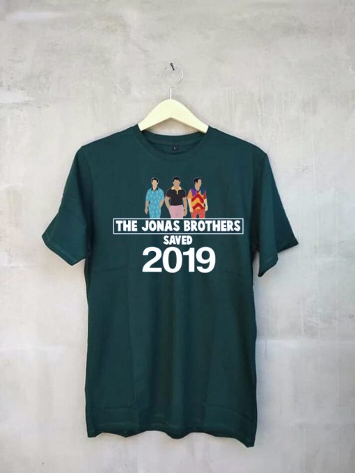 Jonas Brothers present happiness being 2019 green shirt