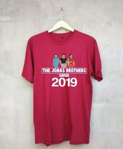 Jonas Brothers present happiness being 2019 maroon shirt
