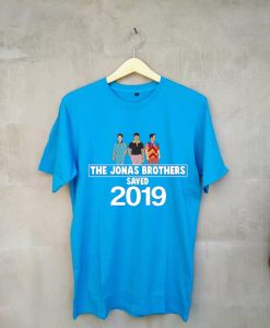 Jonas Brothers present happiness being 2019 neon blue shirt