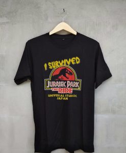 Jurassic Park Movie Universal Studios Unisex Black T shirts
