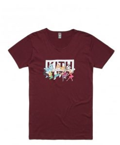 Kith In Bloom Classic Logo Unisex Maroon tshirts