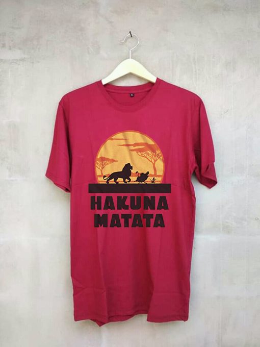 Lion King Hakuna Matata Pumbaa Timon Africa t shirt Red