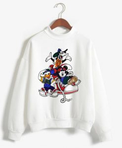 Mickey Mouse Hip Hop Rap White Sweatshirts
