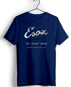 Retro Esox Predator Blue Naval T-Shirt
