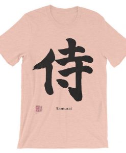 Samurai Black Japanese Kanji Pink Tshirts