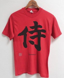 Samurai Black Japanese Kanji Red T shirts