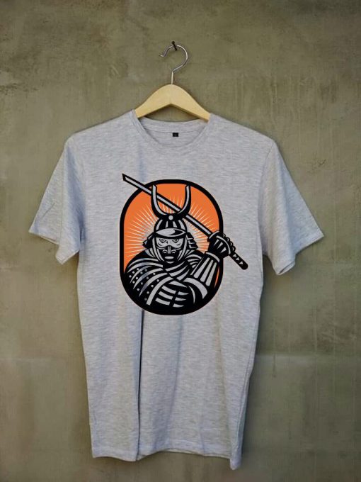 Samurai Japan Warrior Grey T shrts