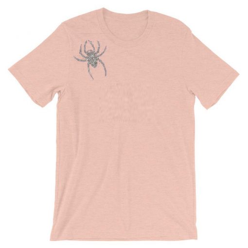 Spider Brooch Unisex T-shir Pink