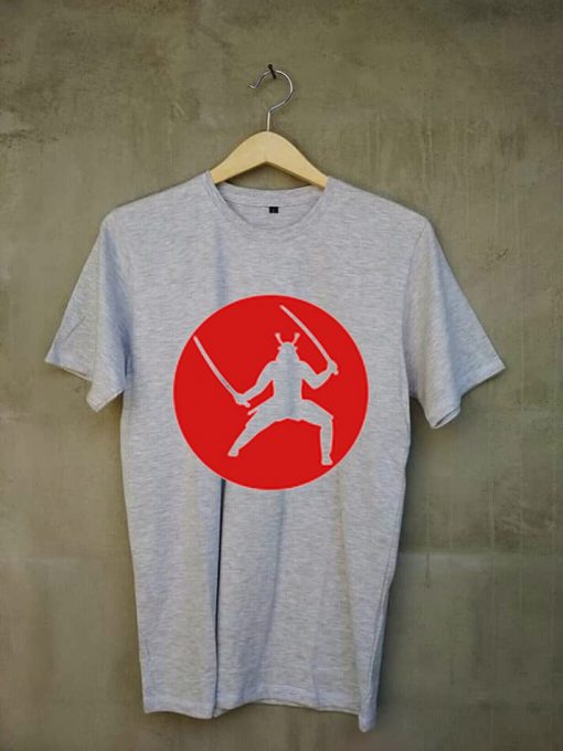 T Shirt Japan Samurai Grey