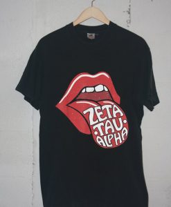 ZTA Zeta Tau Alpha Retro Vintage T-Shirt Black