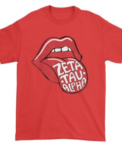 ZTA Zeta Tau Alpha Retro Vintage T-Shirt Red