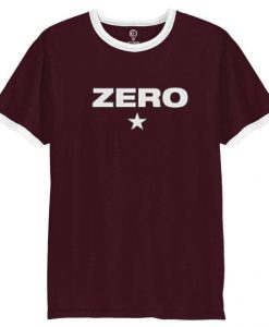 Zero Unisex maroon ringer white t shirts