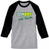 Zombies Eat Flesh blue Grey baseball t shirts