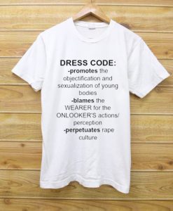 dress code promotes white T Shirt