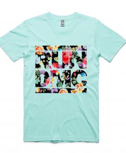floral logo green mint tees
