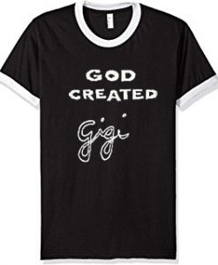 god created gigi black white ringer t shirts