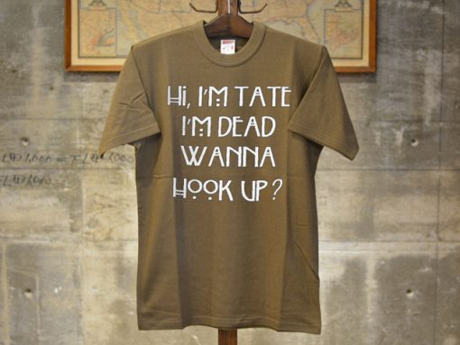 hi i’m tate i’m dead wanna hook up brown t shirts